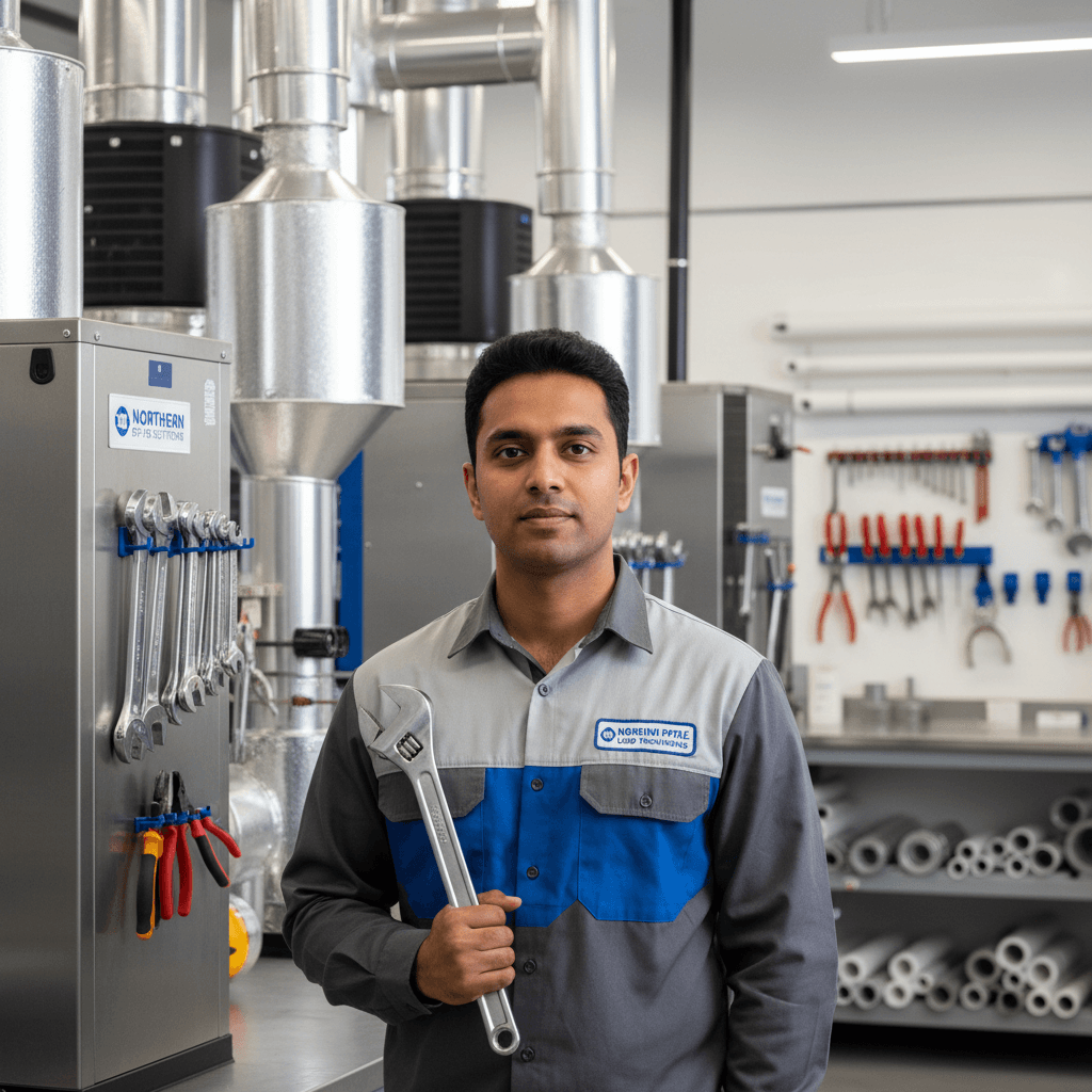 Arjun Patel, Lead Technician at Northern Pipe Solutions